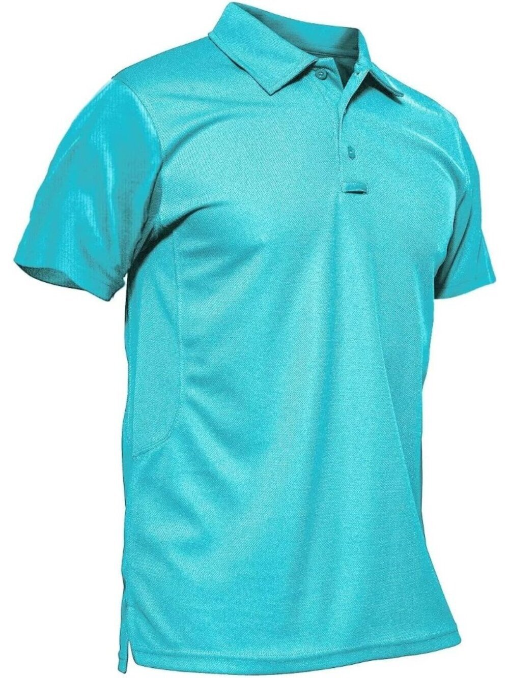 Mens Ice Blue-short Quick Dry Performance Polo Shirt Short Sleeve Tactical Golf